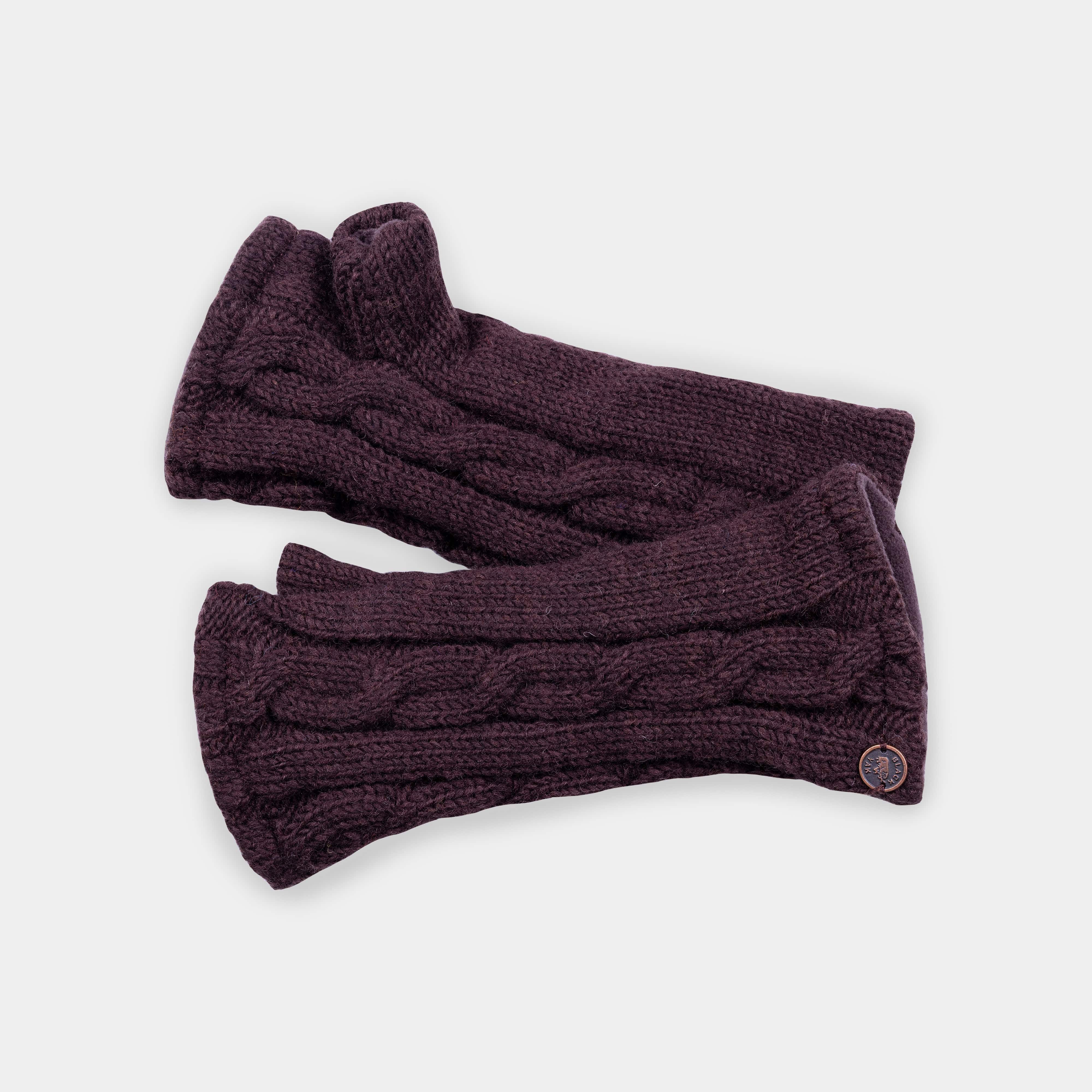 Black Yak Burwick Hand Knitted Wool Wrist Warmers