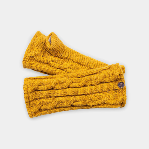 Black Yak Burwick Hand Knitted Wool Wrist Warmers