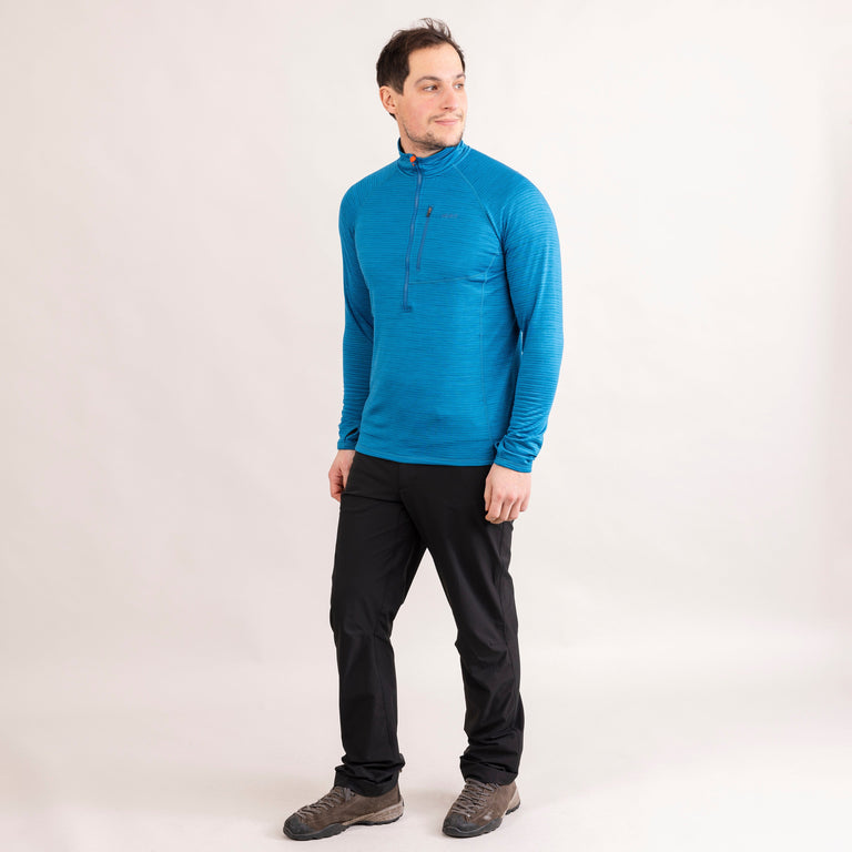 alpkit mens griffon half zip fleece in reef blue outfit|sl