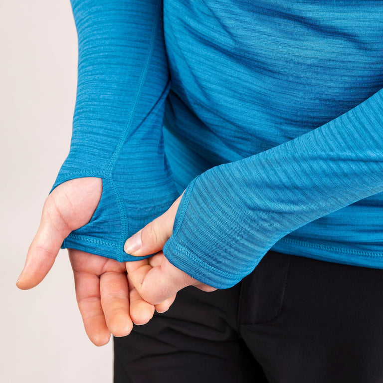 alpkit mens griffon half zip fleece in reef blue cuff|sl