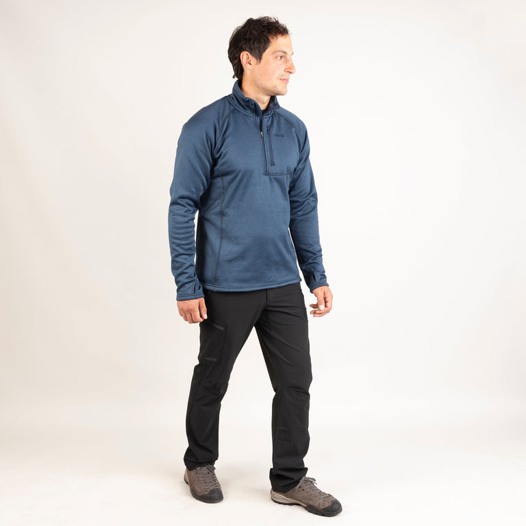 Alpkit Yakutian men's fleece in Outerspace blue outfit|sl