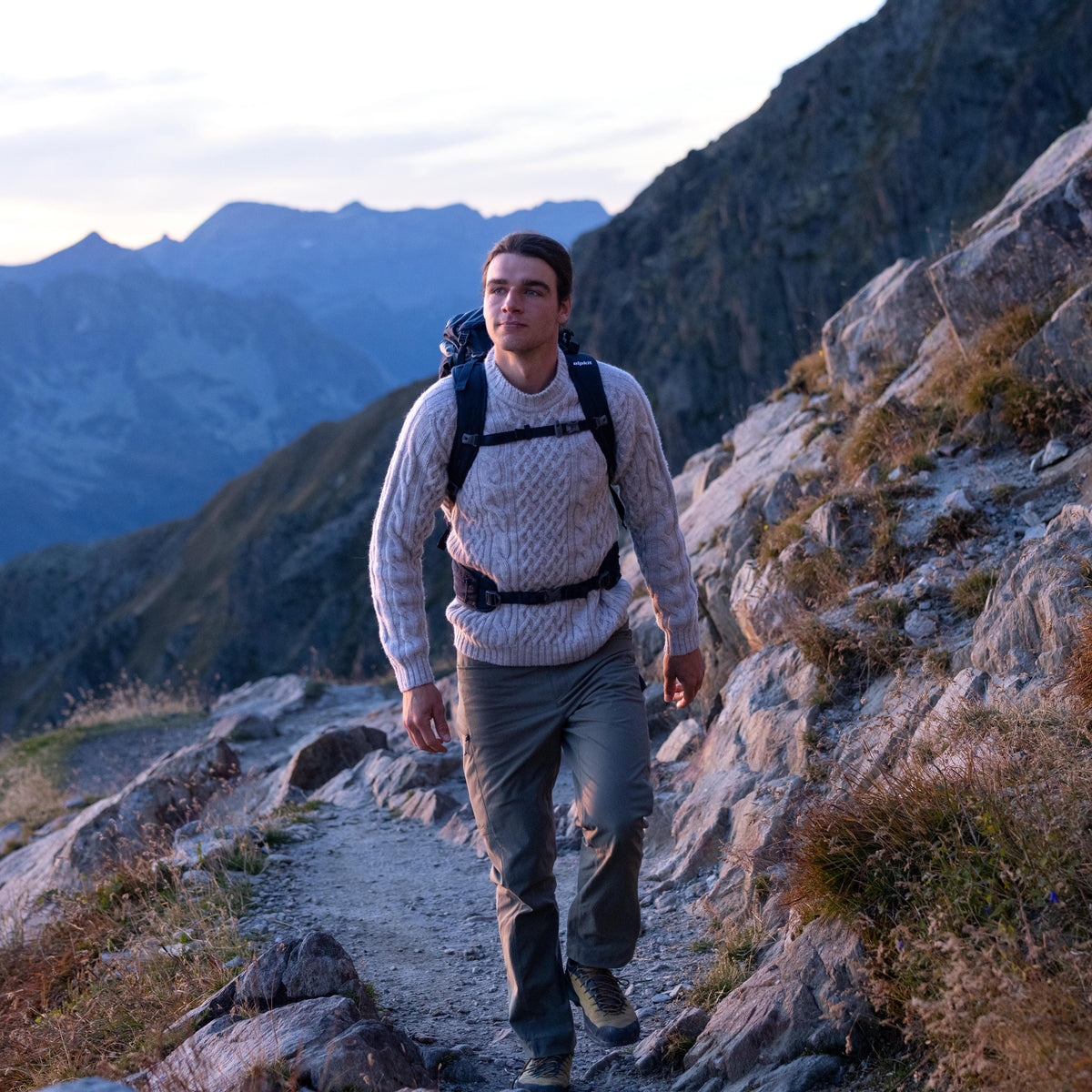 Men's Pennine natural wool jumper in raw undyed wool