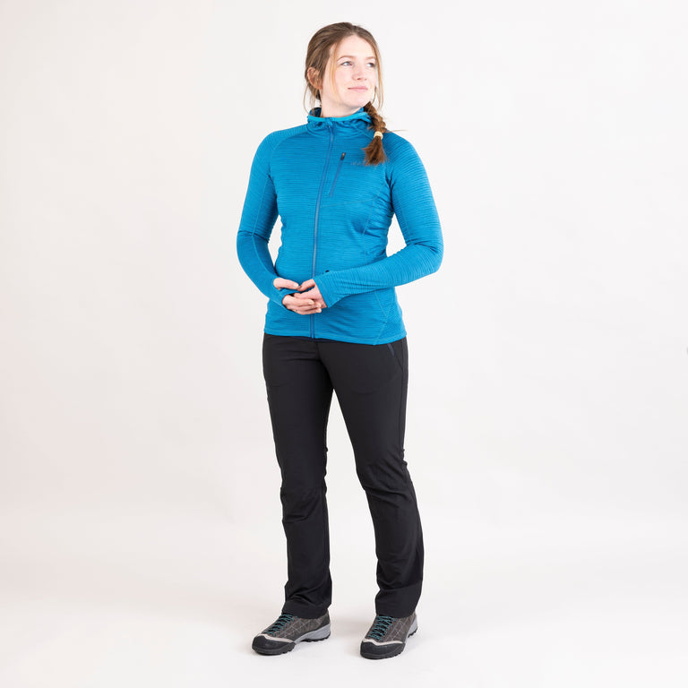 womens griffon hooded fleece in reef blue outfit |rg