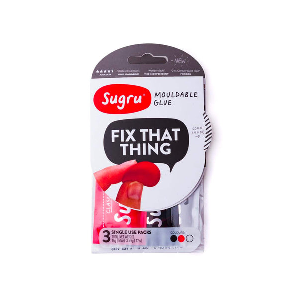 Sugru Mouldable Glue Pack (x1) - Black, White, Grey, Red +2 more,  Skin-friendly