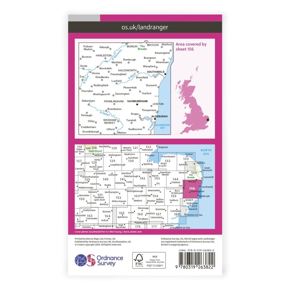 OS Landranger / Saxmundham & Aldeburgh