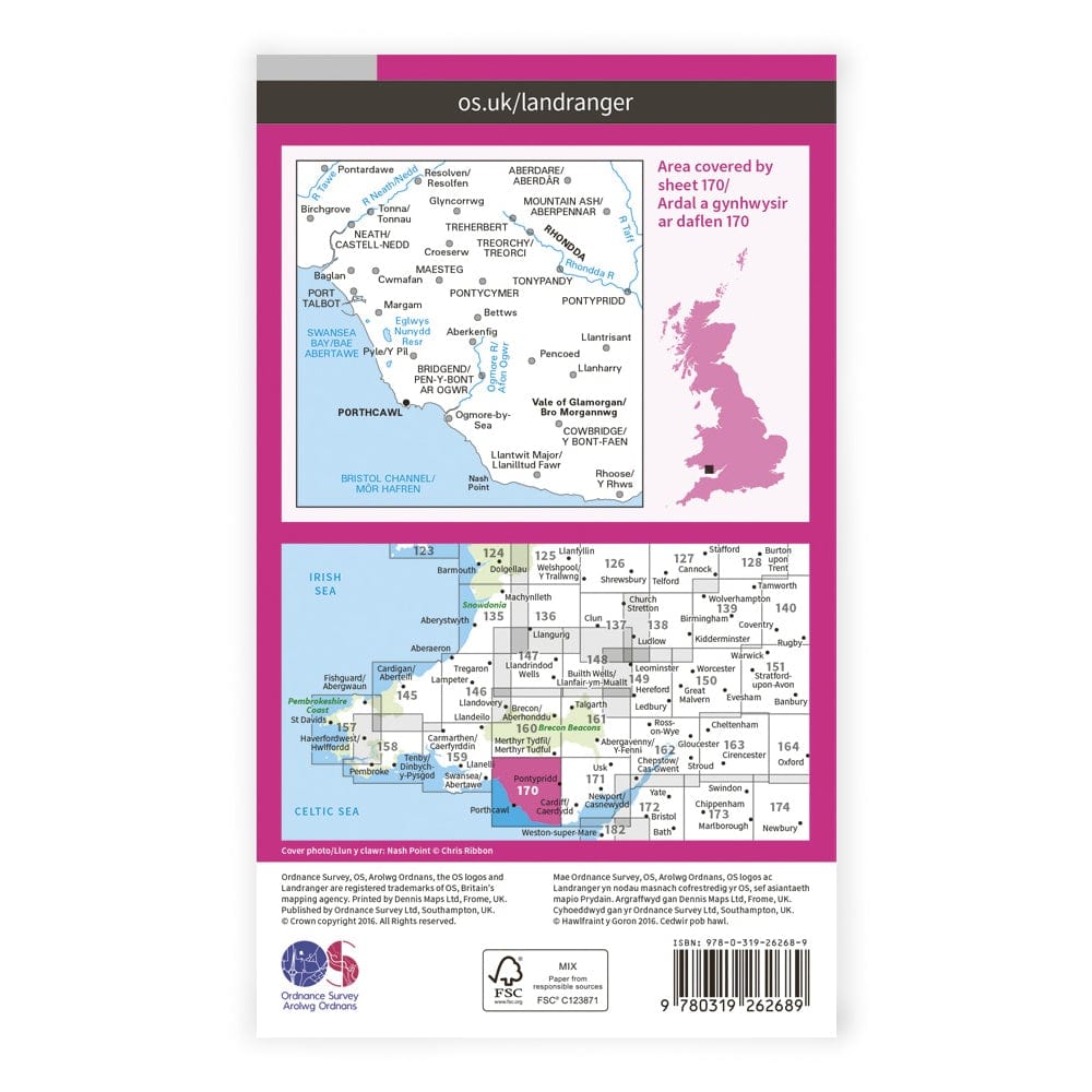 OS Landranger / Vale Of Glamorgan & Rhondda