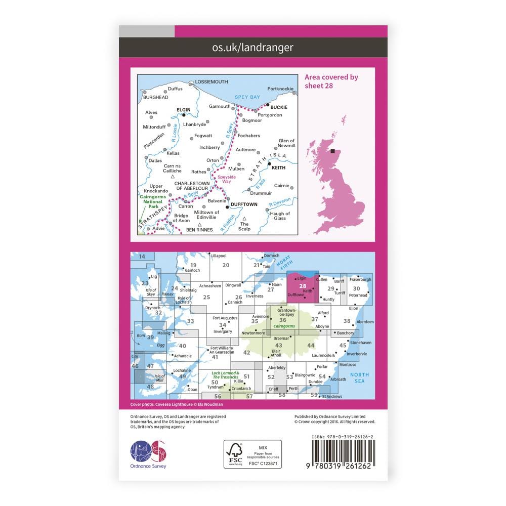 OS Landranger / Elgin, Dufftown, Buckie & Keith