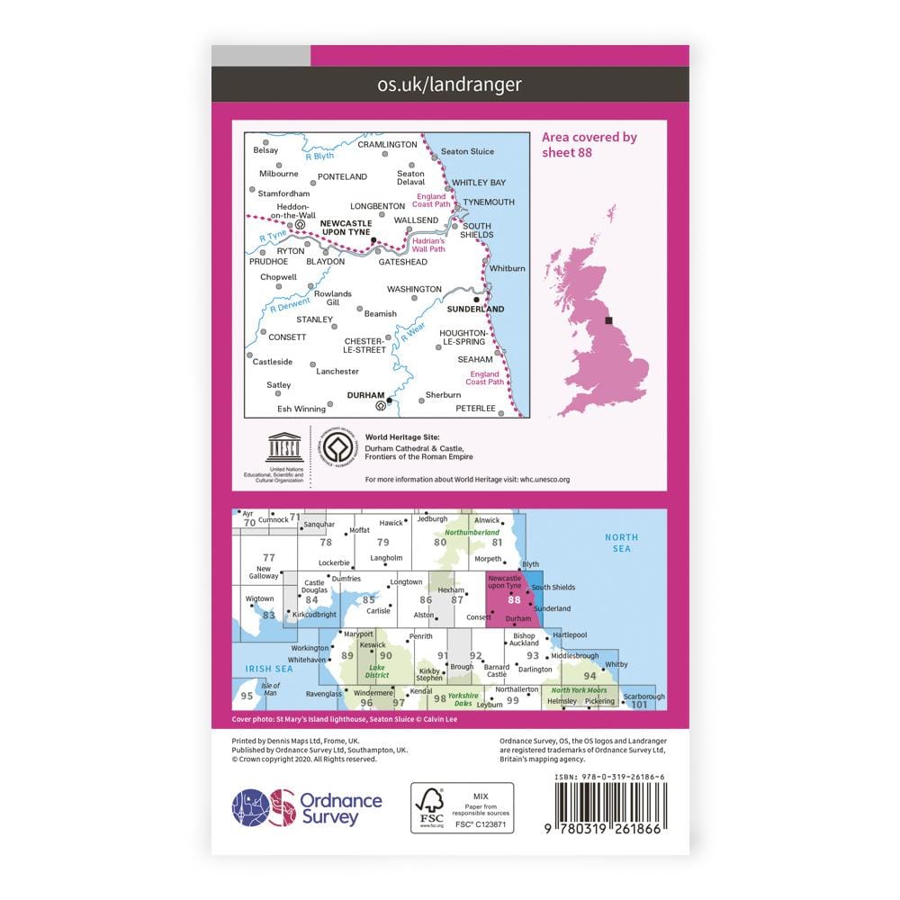 OS Landranger / Newcastle Upon Tyne/Durham