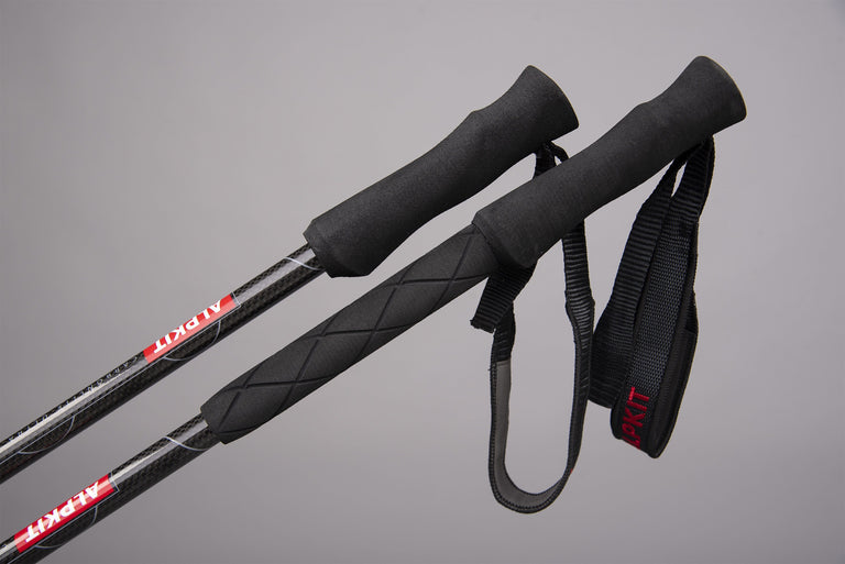 carbonlite trekking pole regular and extended handle detail