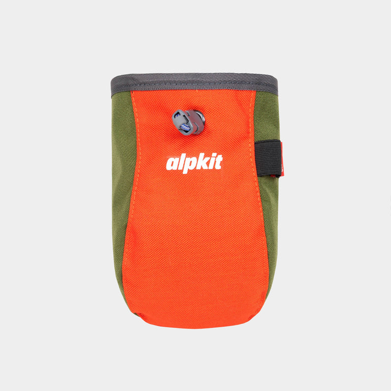 alpkit climbing chalk bag in martini - closed