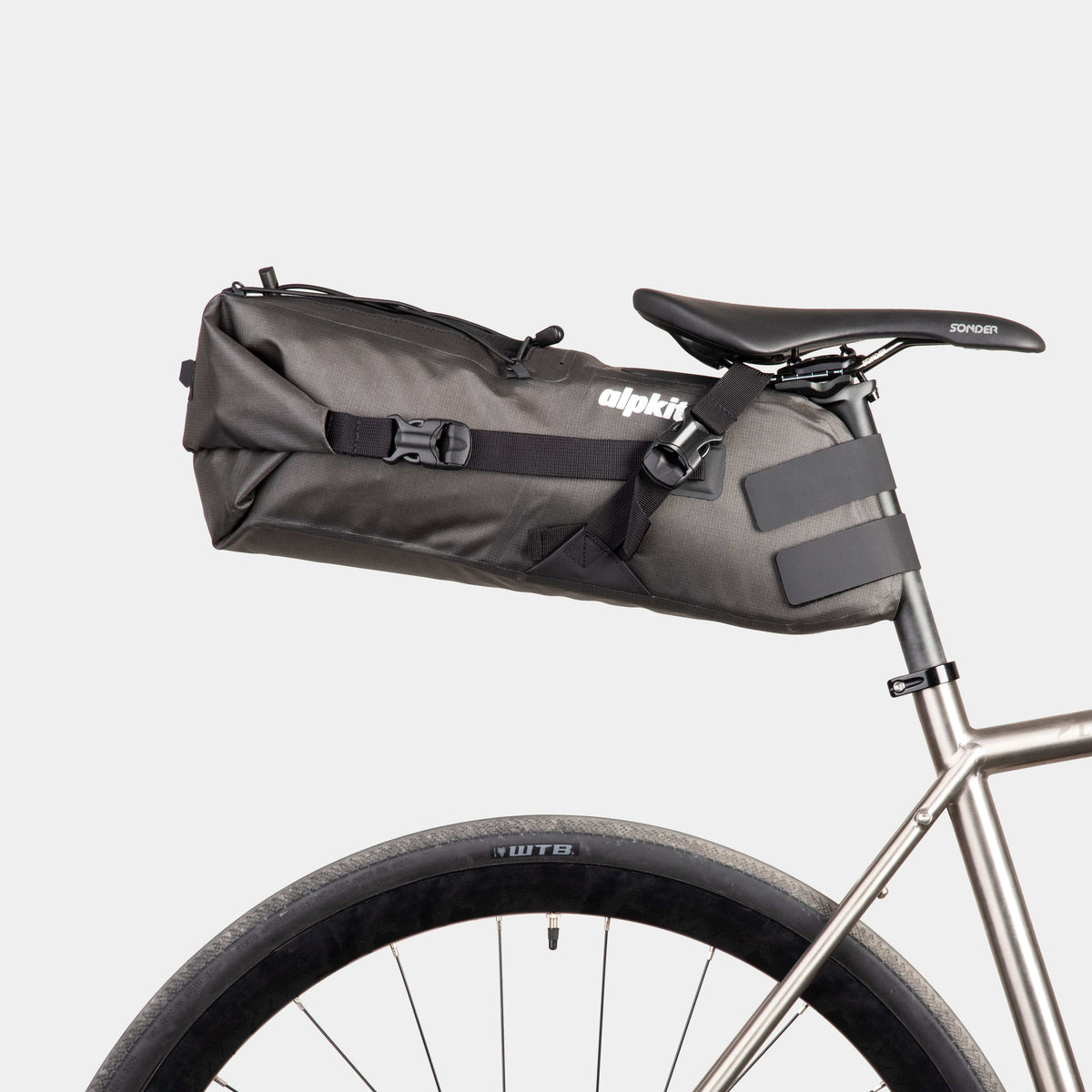 alpkit deluge waterproof seat pack 12 litre seat pack for bikepacking