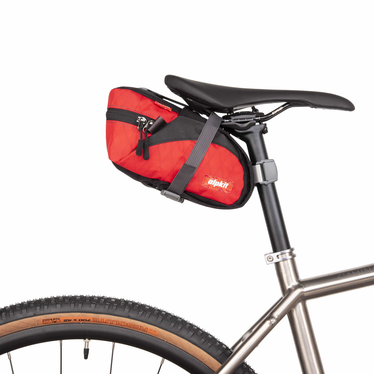 Alpkit enduro seatpack regular in chilli - closed