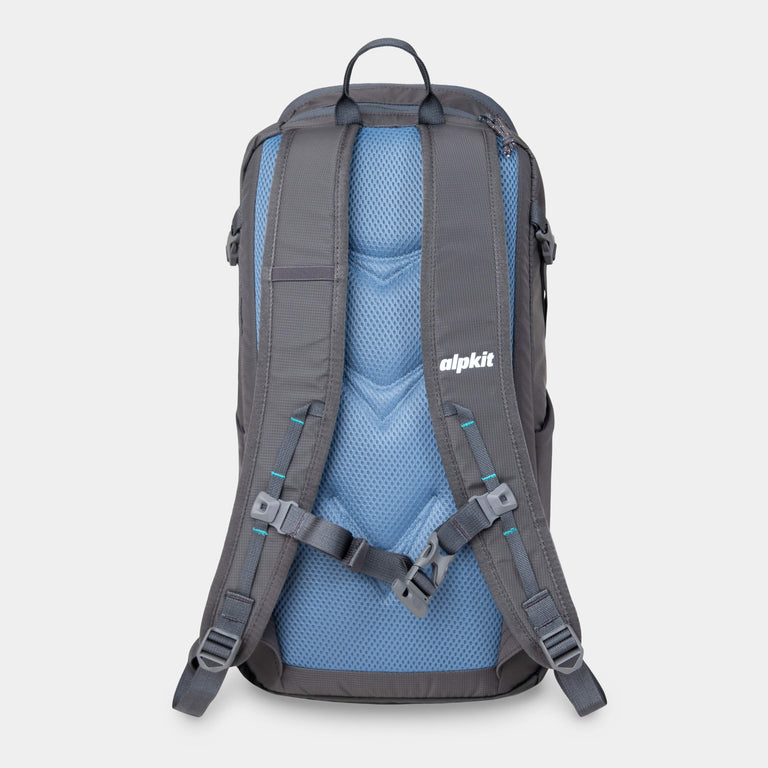 alpkit gnarl 15 backpack day sack in dark grey straps