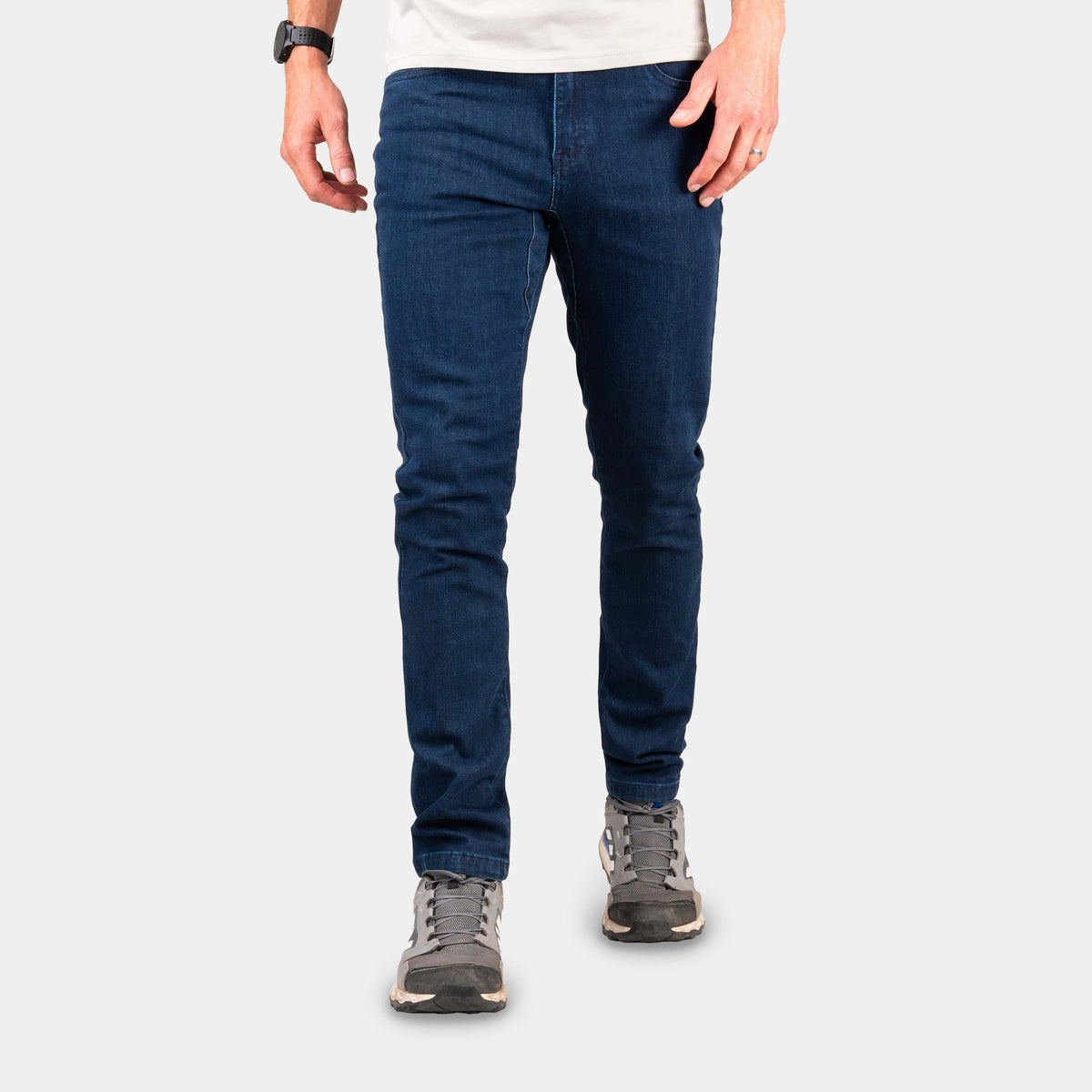 alpkit jeanius mens jeans in darkwash blue|pm - CLOSED