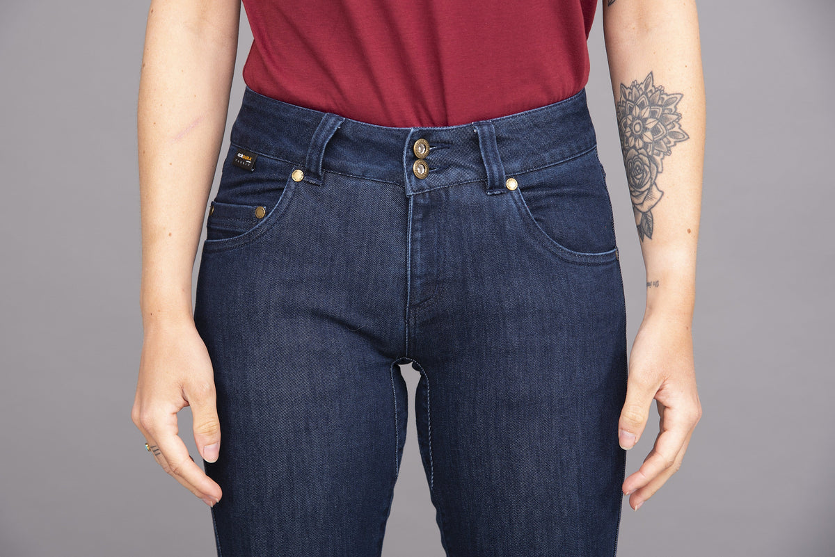 womens jeanius jeans dark wash front waistband