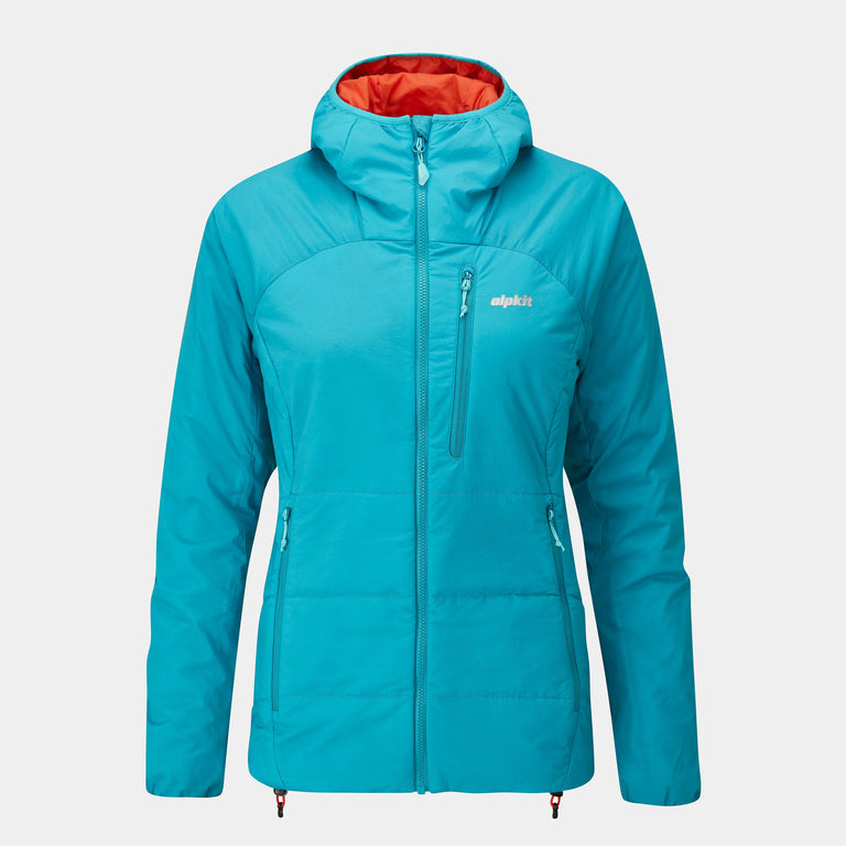 womens katabatic synthetic insulation jacket in surf blue