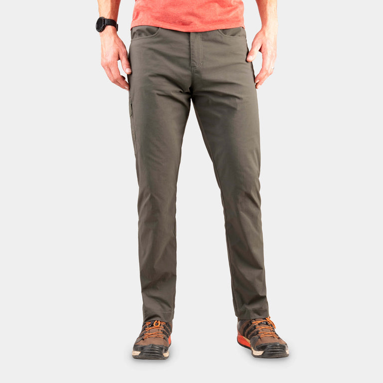 alpkit mens teleki pants in kelp green - closed