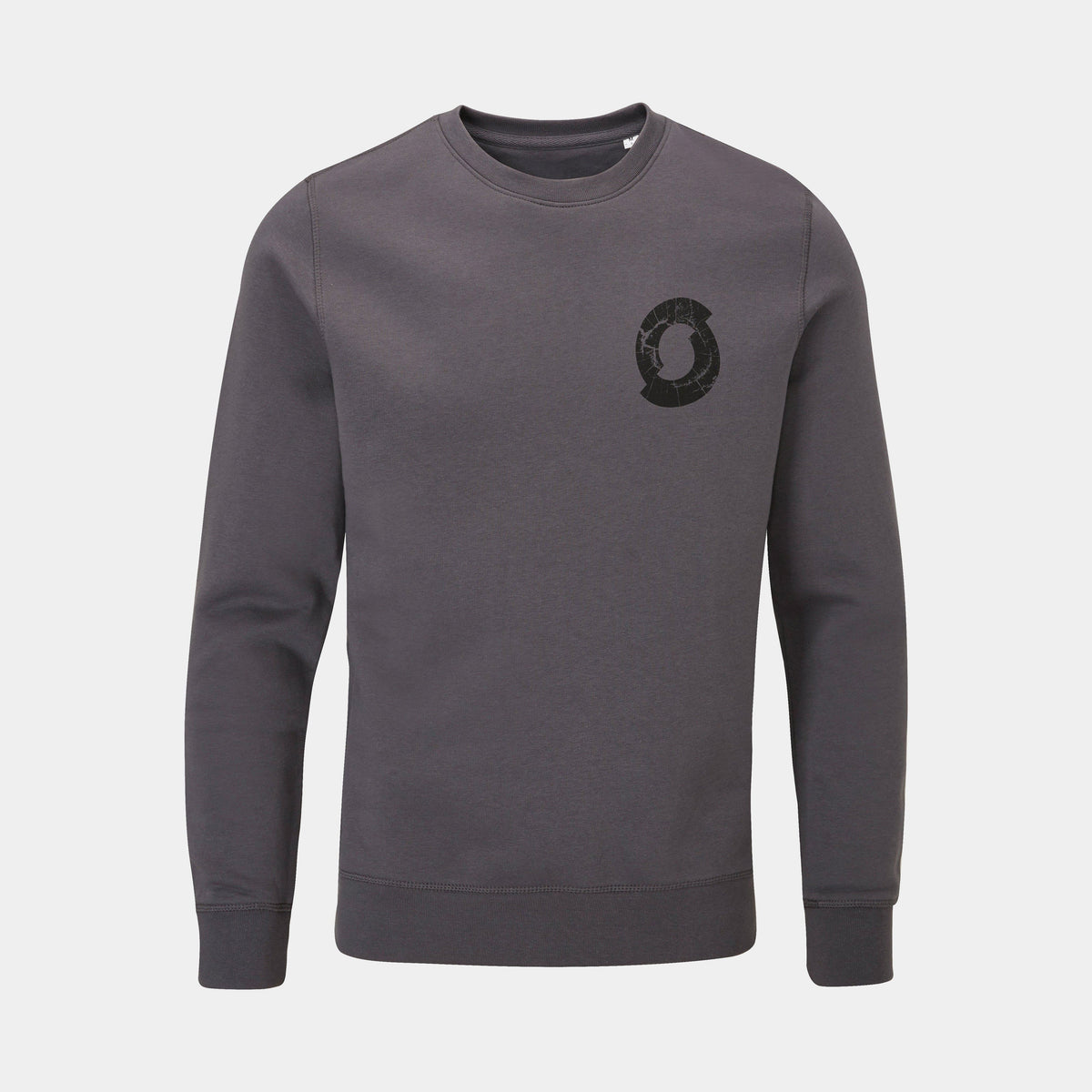 sonder mens crew neck sweater in anthracite grey front