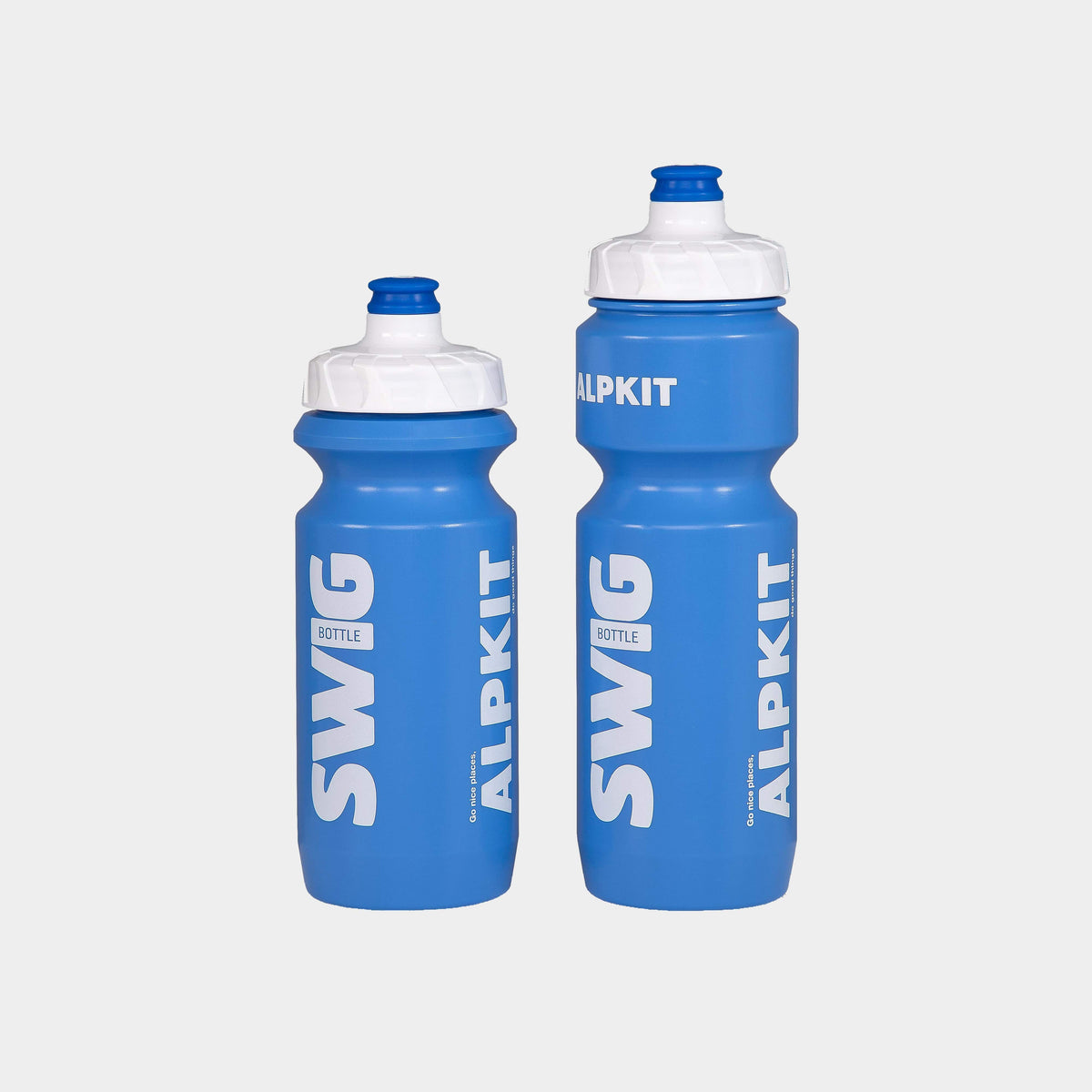 alpkit swig bottle in blue 600ml and 750ml - closed