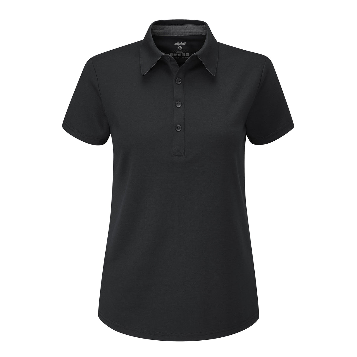 womens alpkit cabrera polo in black - closed