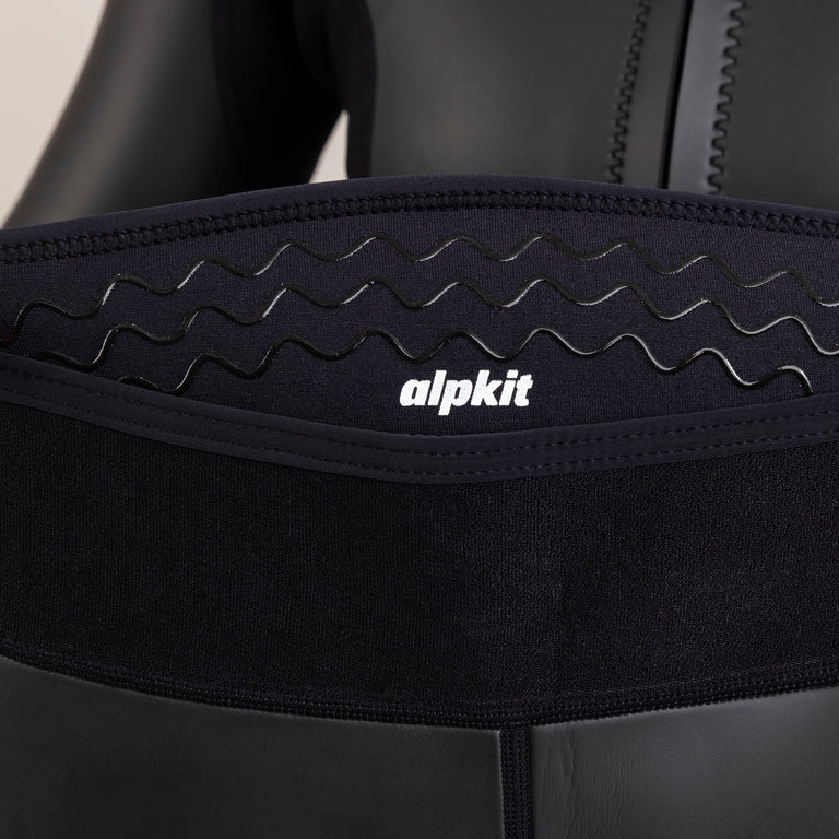 alpkit element wetsuit womens pants in black waistband - closed