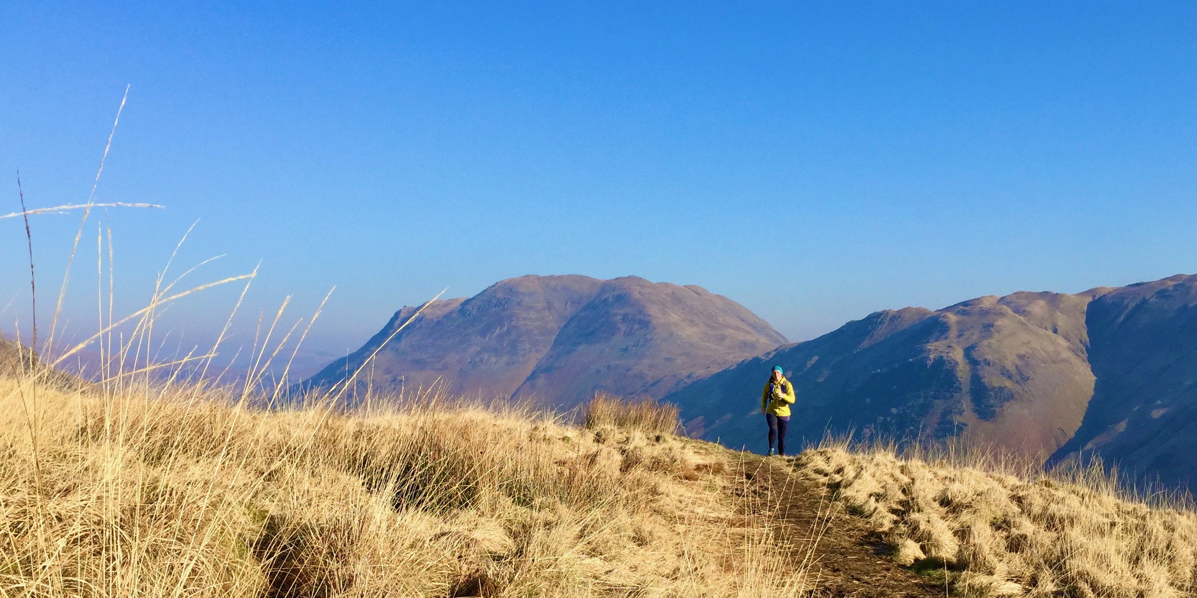 Woman fell running in the Lake District