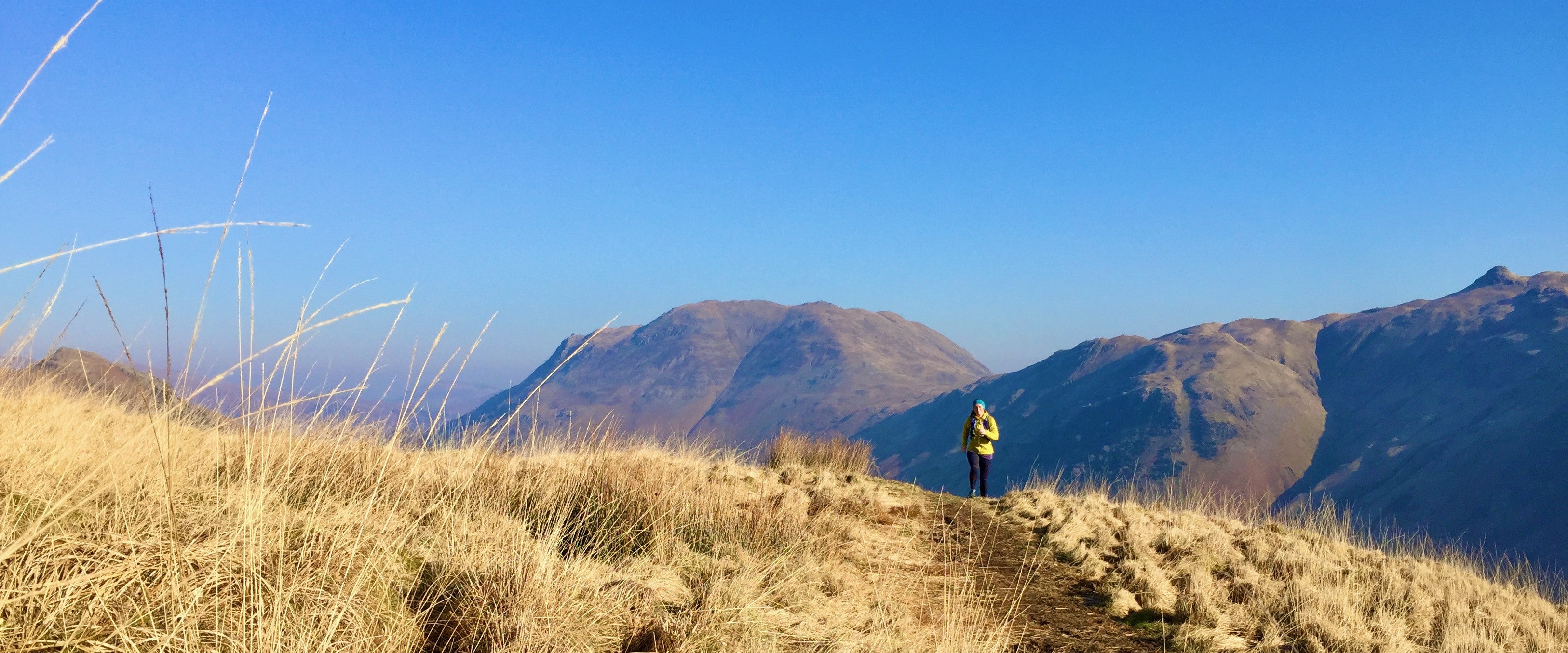 Woman fell running in the Lake District