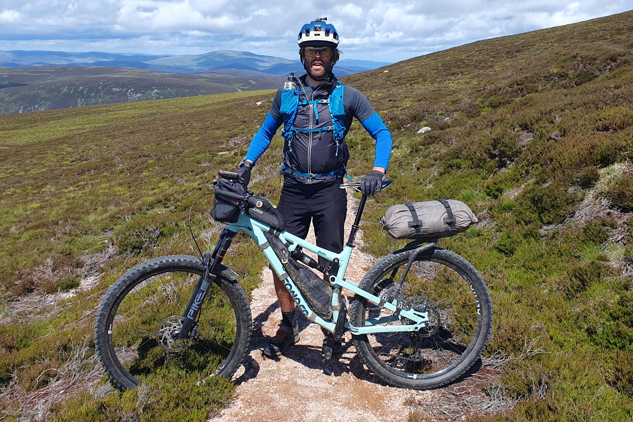 Full suspension MTB bikepacking on the Cairngorm Loop