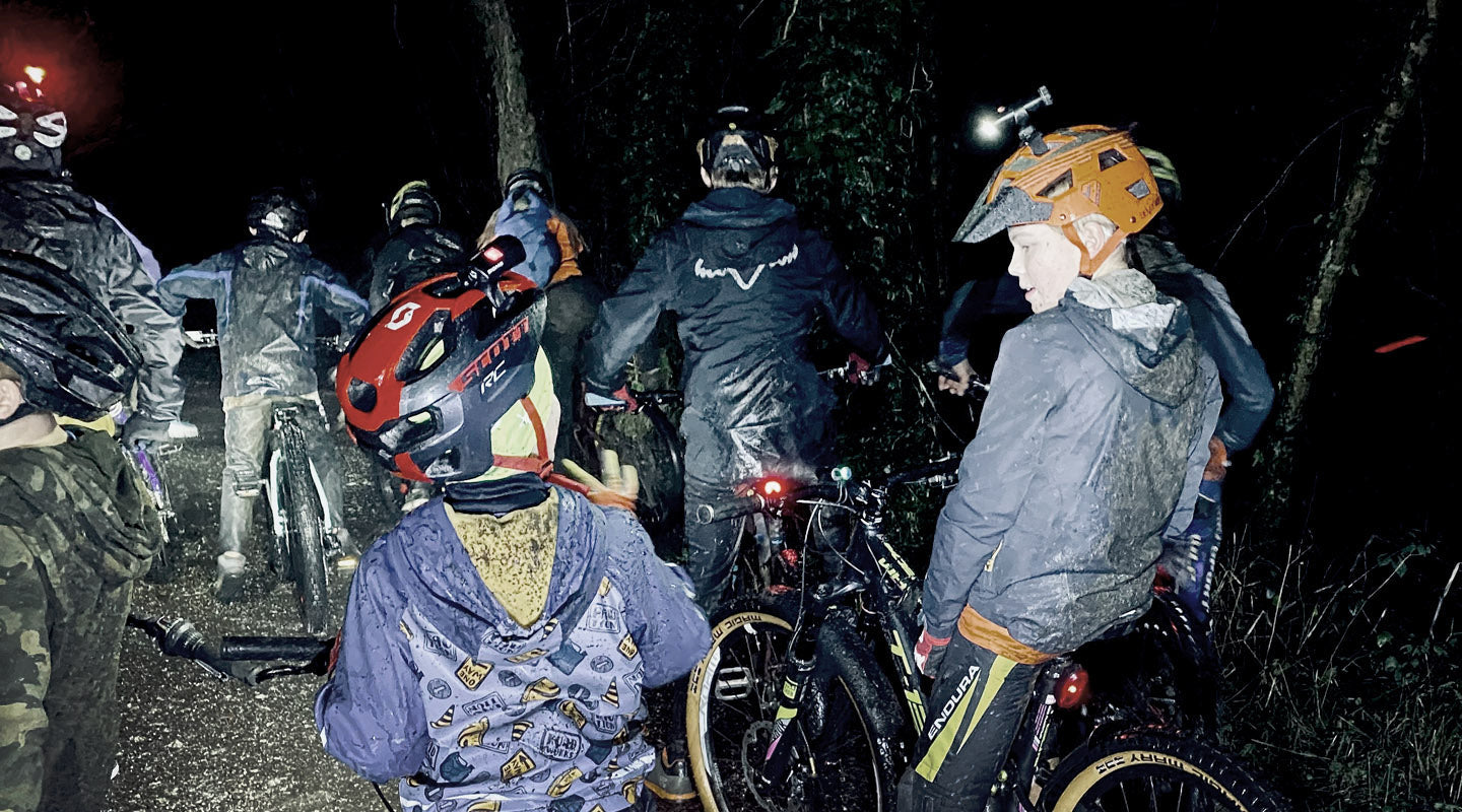 Children night riding with a cycling club as part of a Foundation-funded project