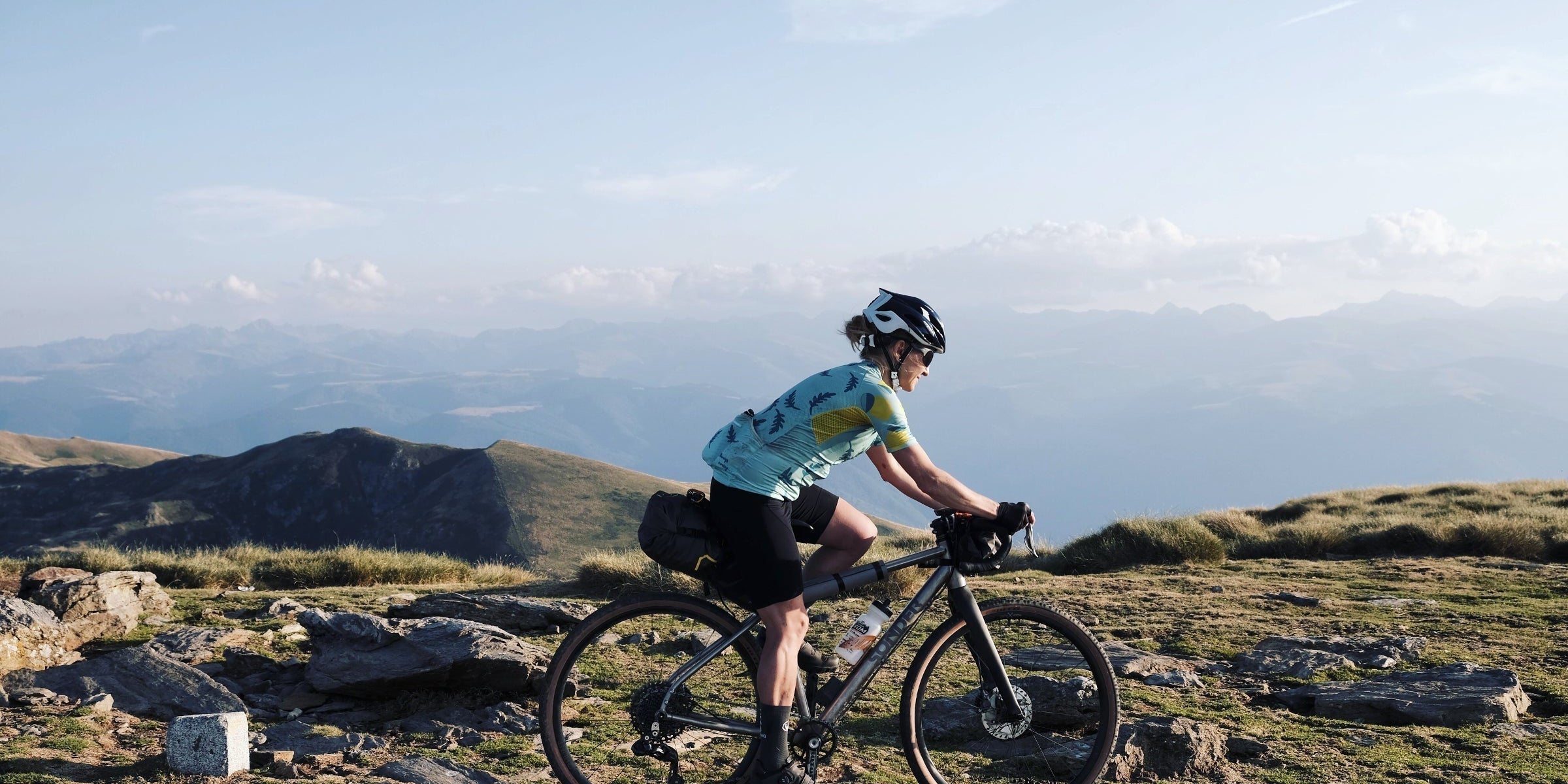 Emma Pooley riding in the Pyrenees - Camille McMillan