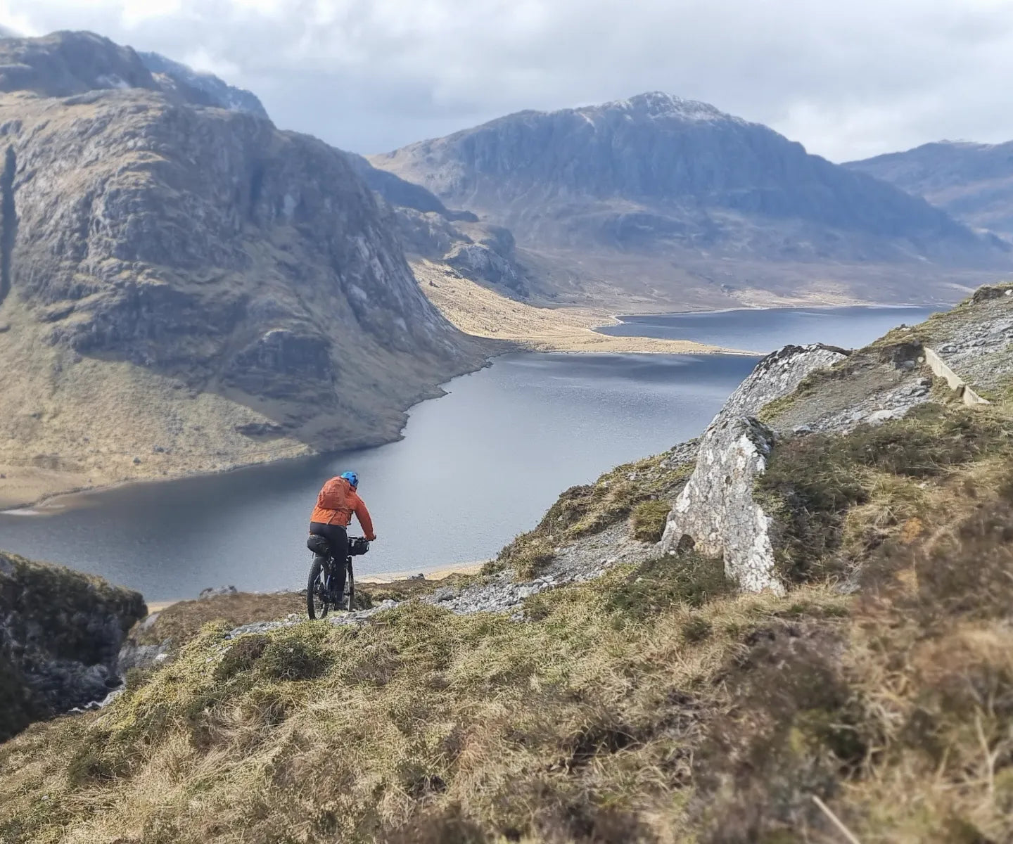 Mountain biker in Scottish mountains