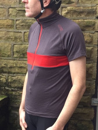 Merino wool cycling jersey