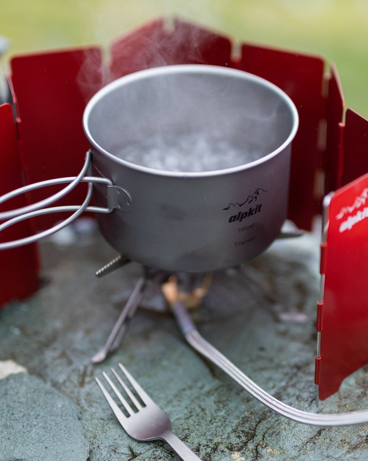 Titanium folding camping stove