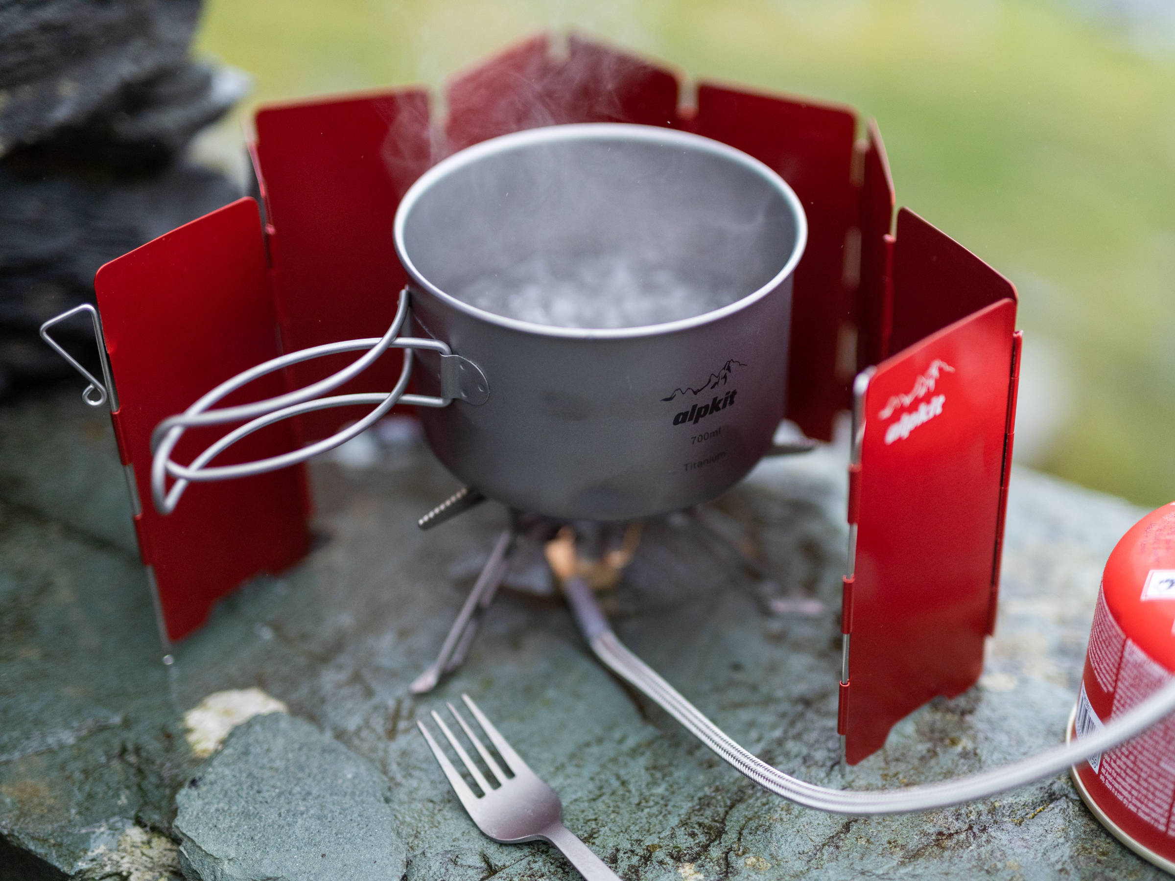 Titanium folding camping stove