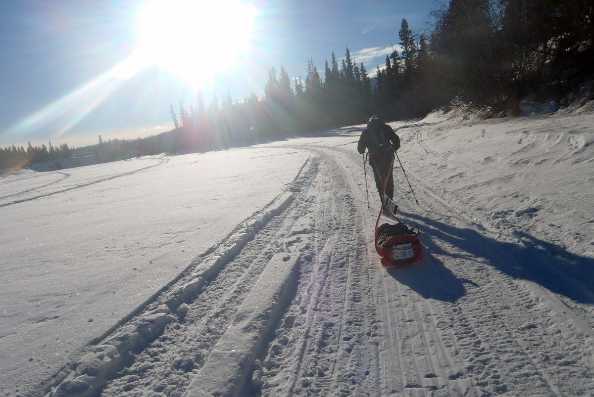 Pulling a sled on the Arrowhead 135 ultra endurance race