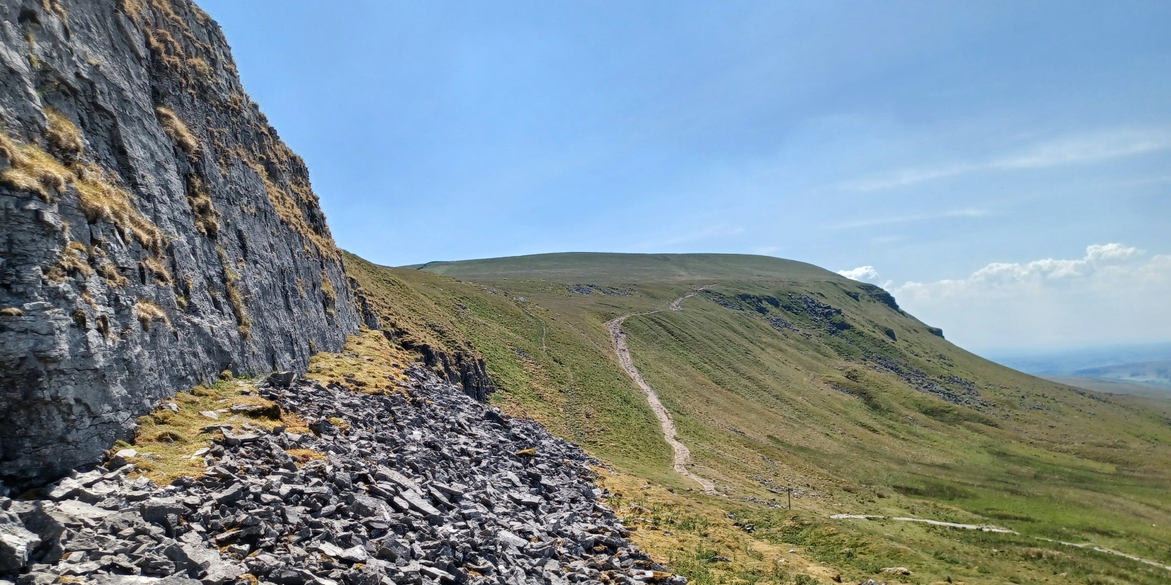 View along Penyghent in the Yorkshire Three Peaks