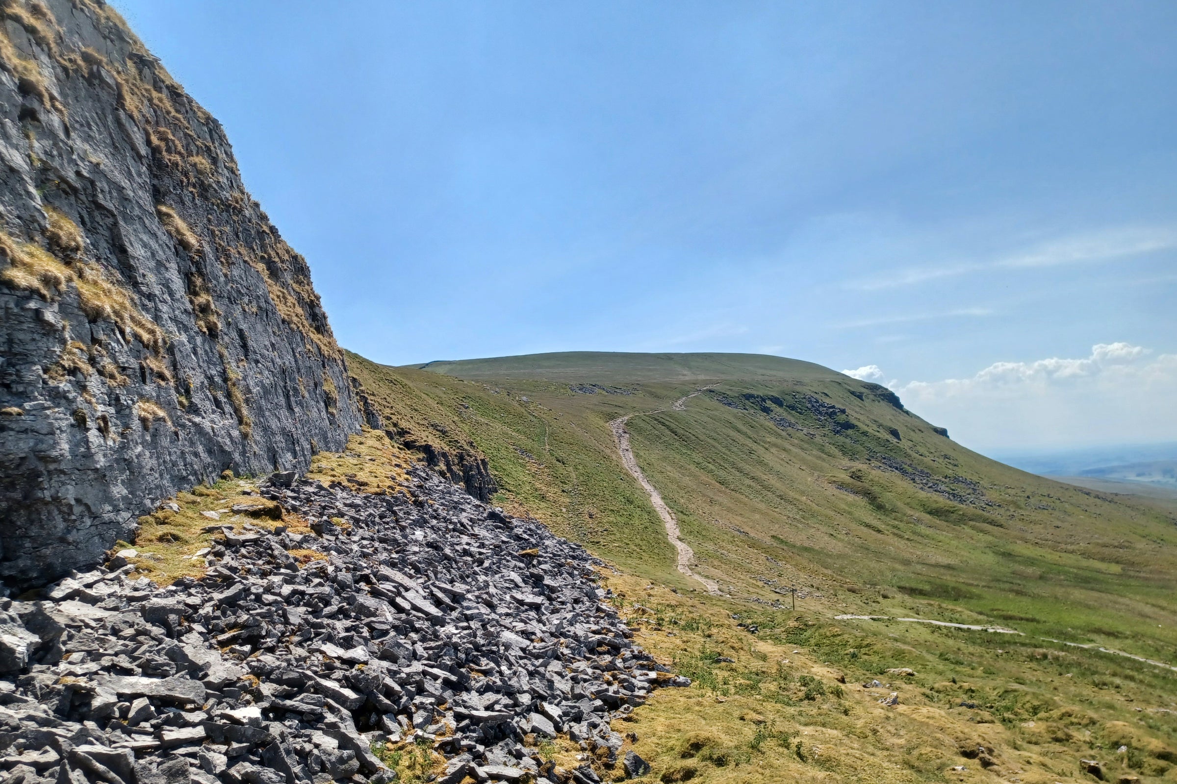 View along Penyghent in the Yorkshire Three Peaks