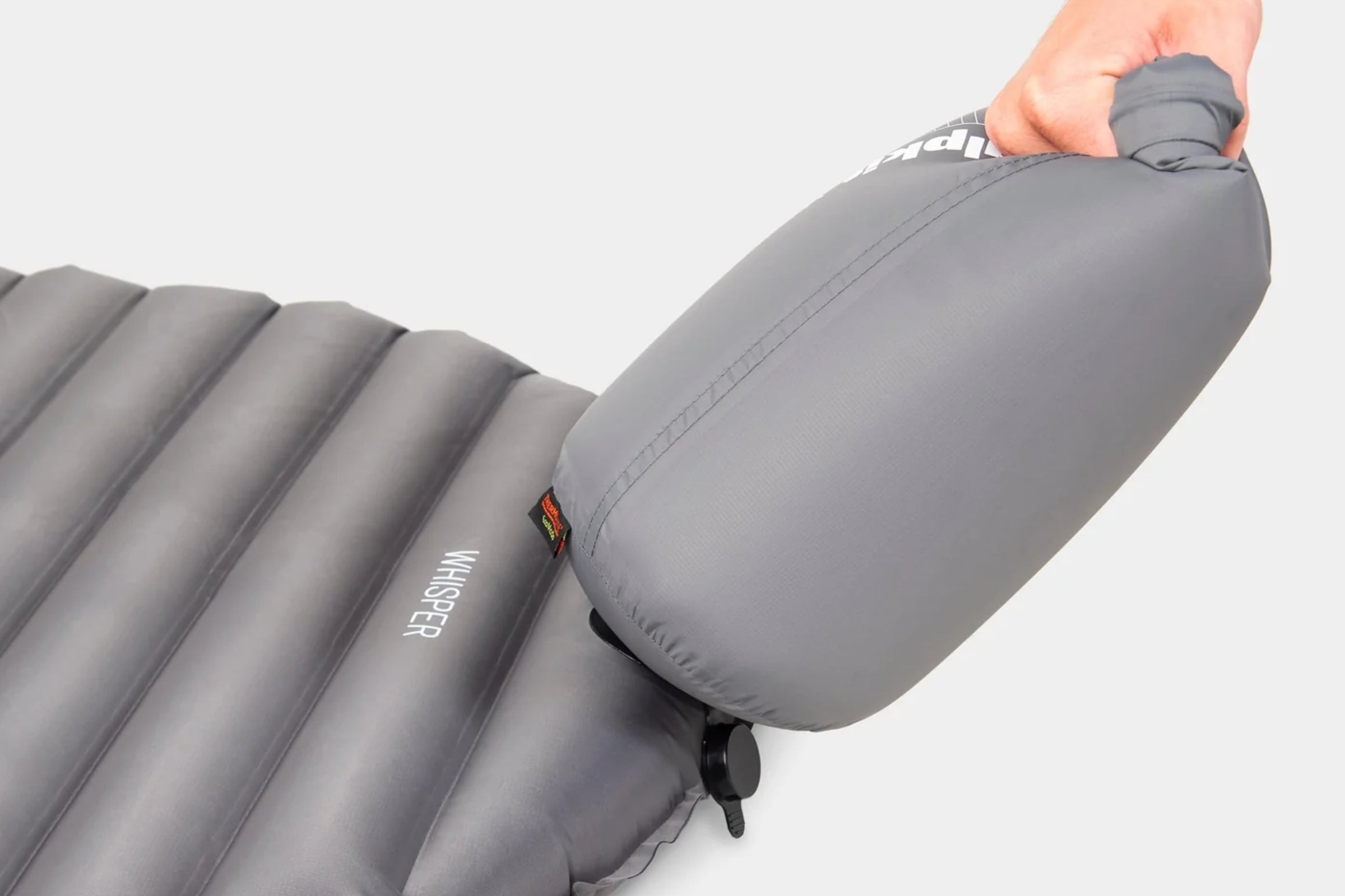 Lightweight inflatable camping mat with pump