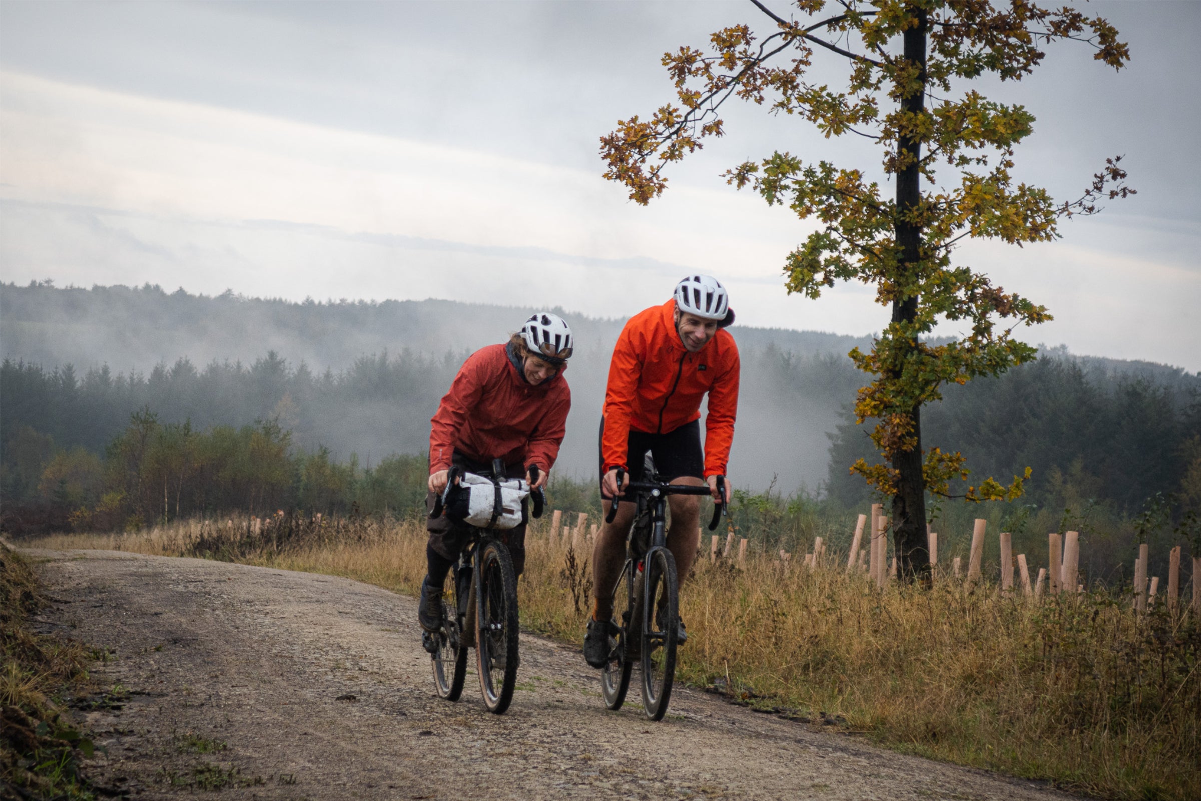 Jenny Graham and Mark Beaumont riding the Yorkshire Trail