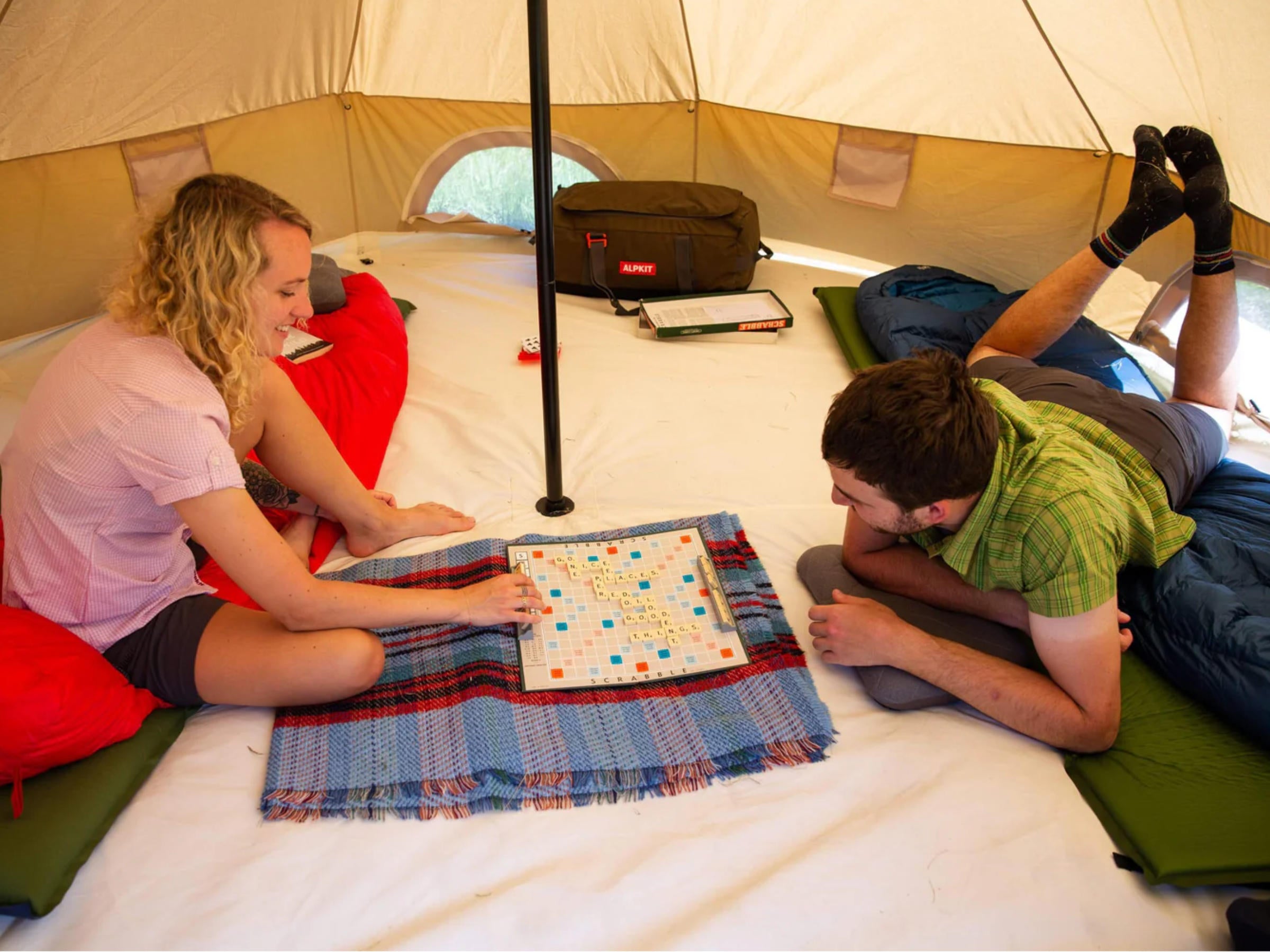 Camping in a Cotton Bell Tent