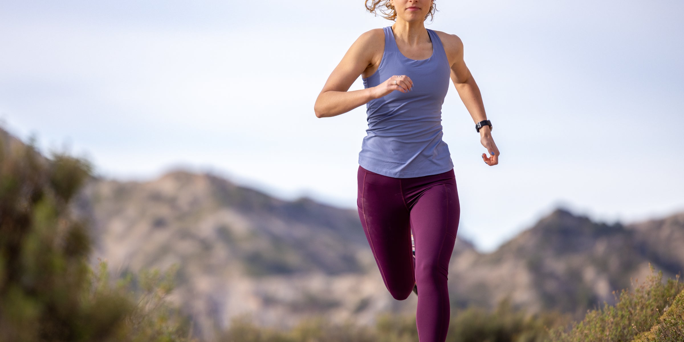 Runner wearing trail running tights