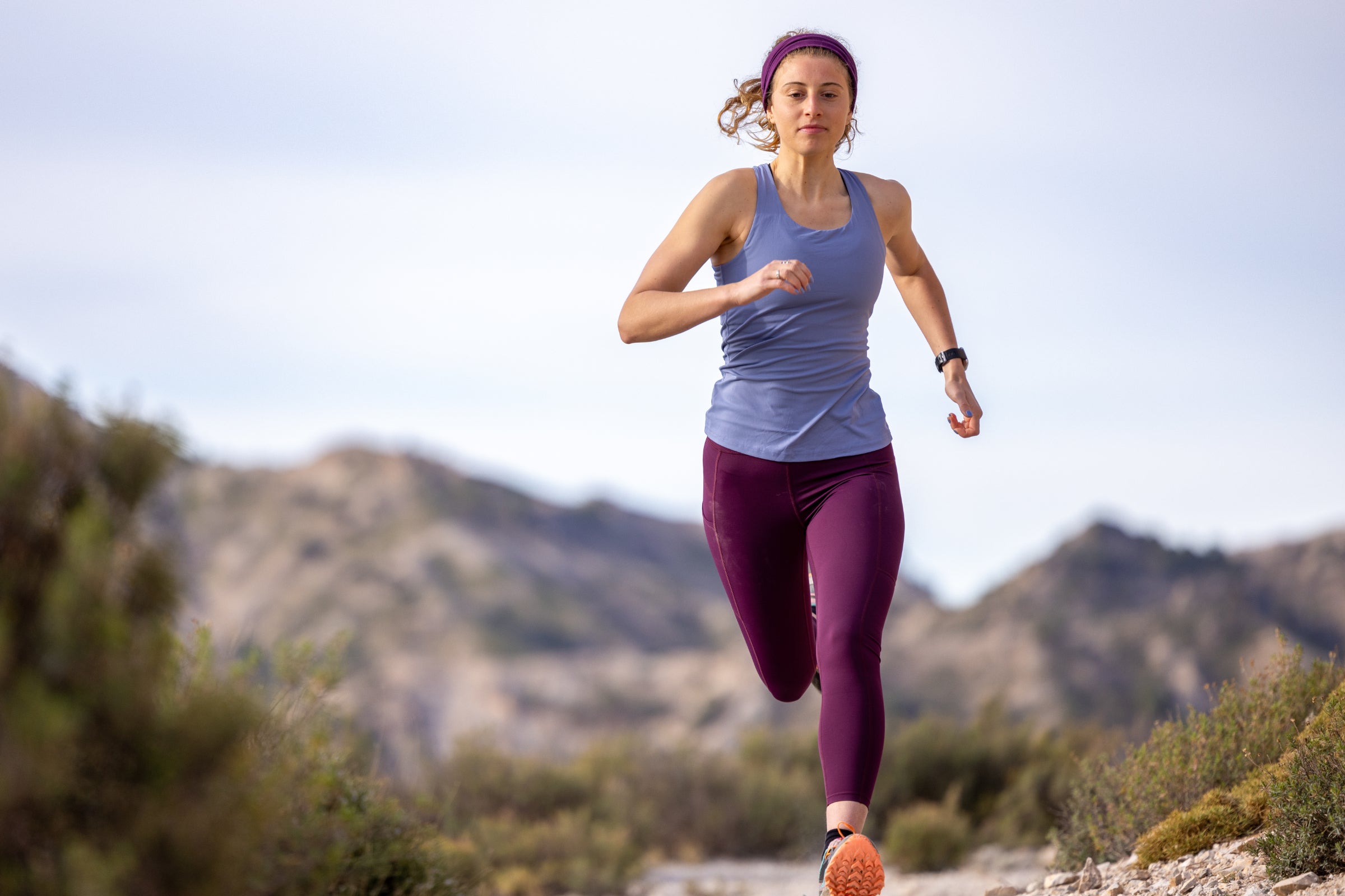 Runner wearing trail running tights
