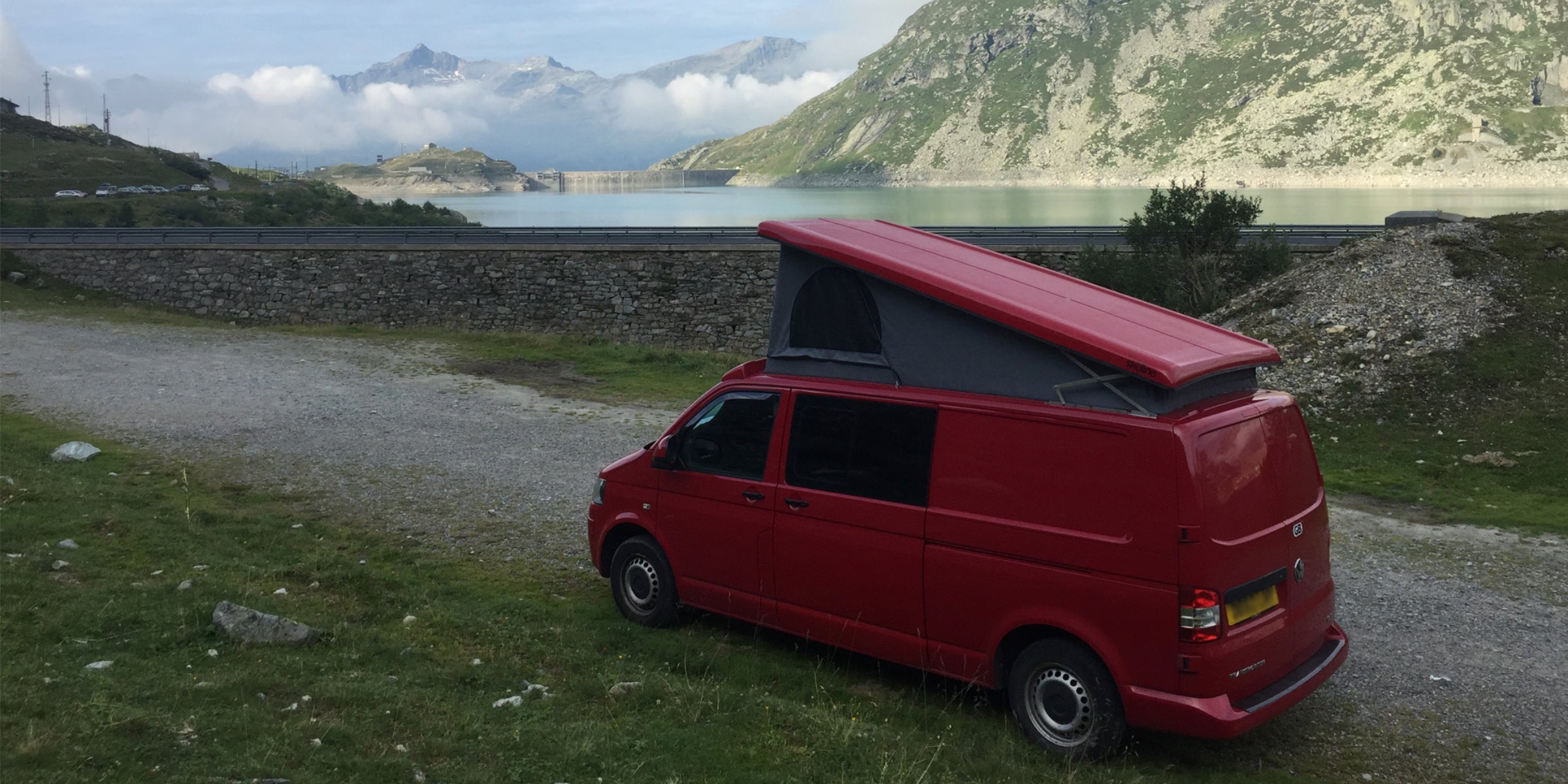 Van camping in an Alpine Trekking holiday