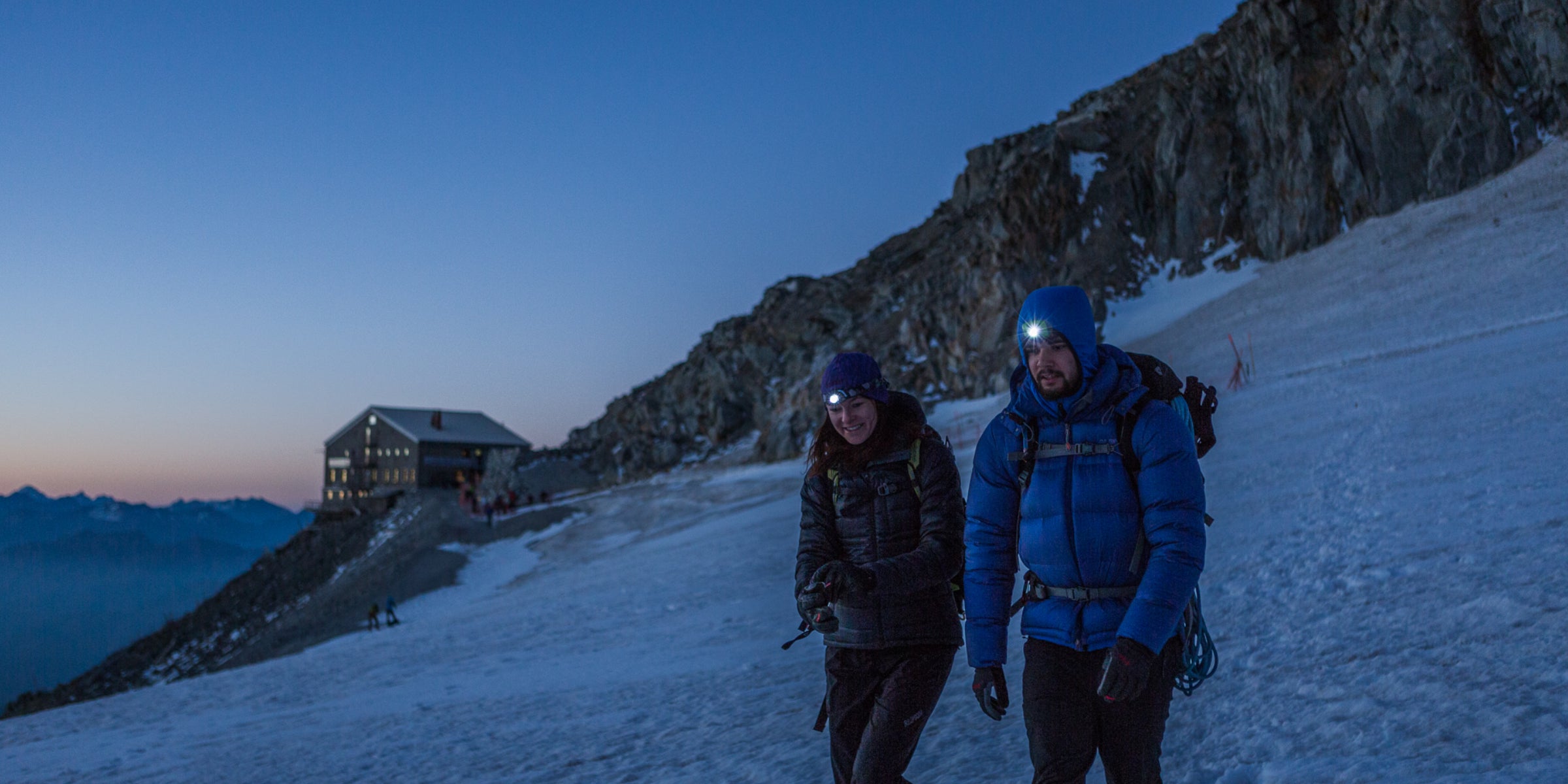 Using a headtorch in the Alps