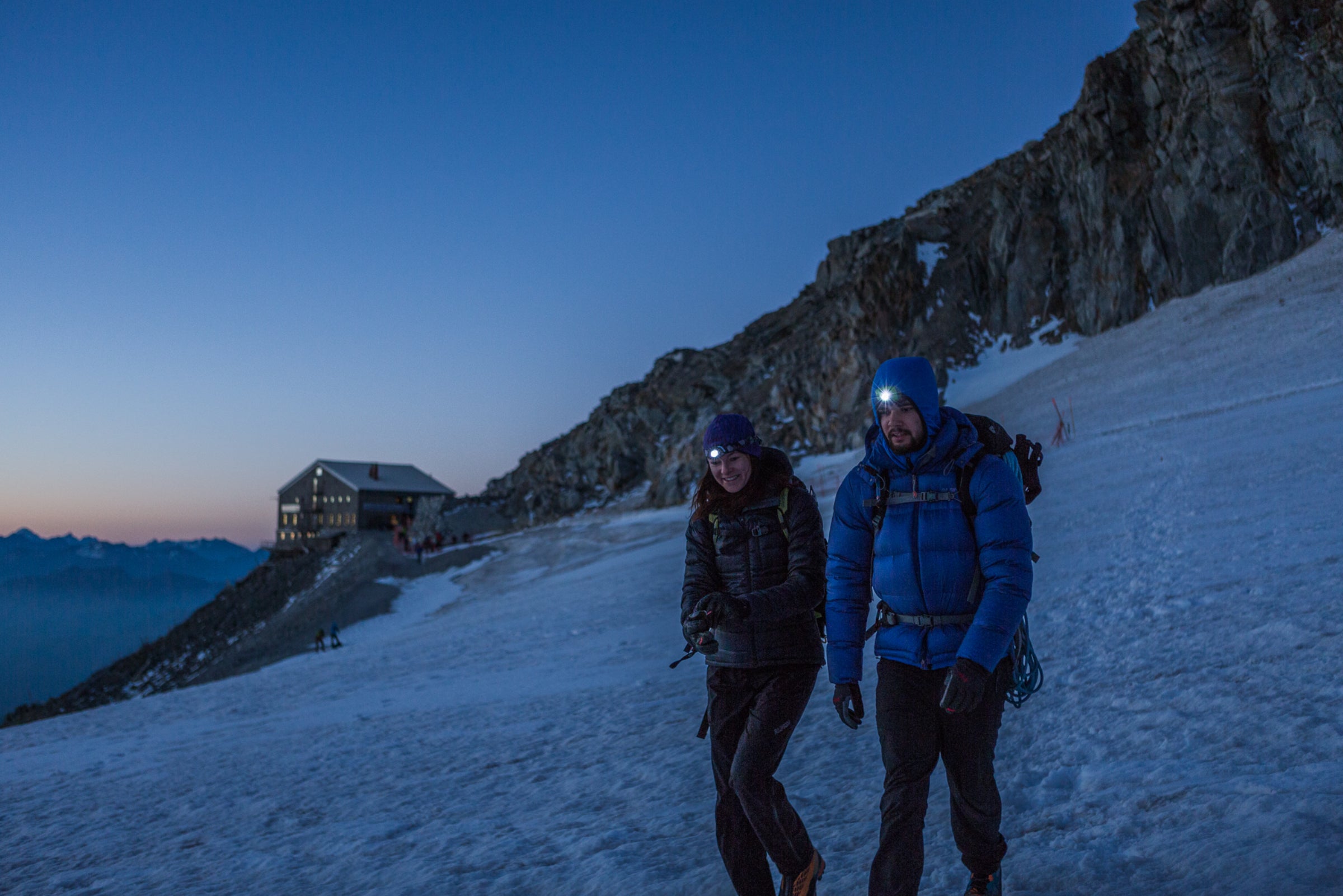 Using a headtorch in the Alps