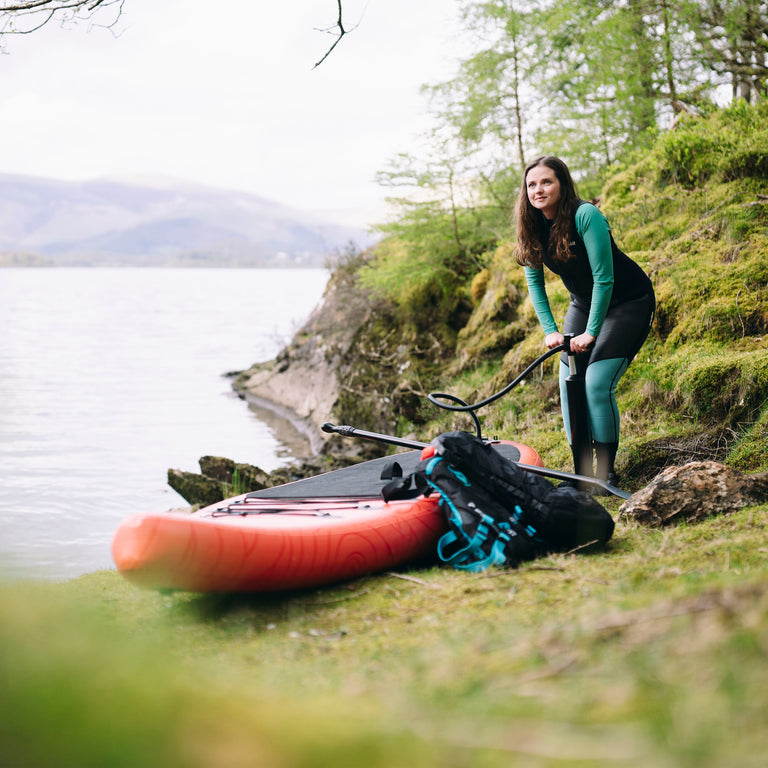 Alpkit Longshore stand up paddleboard being inflated