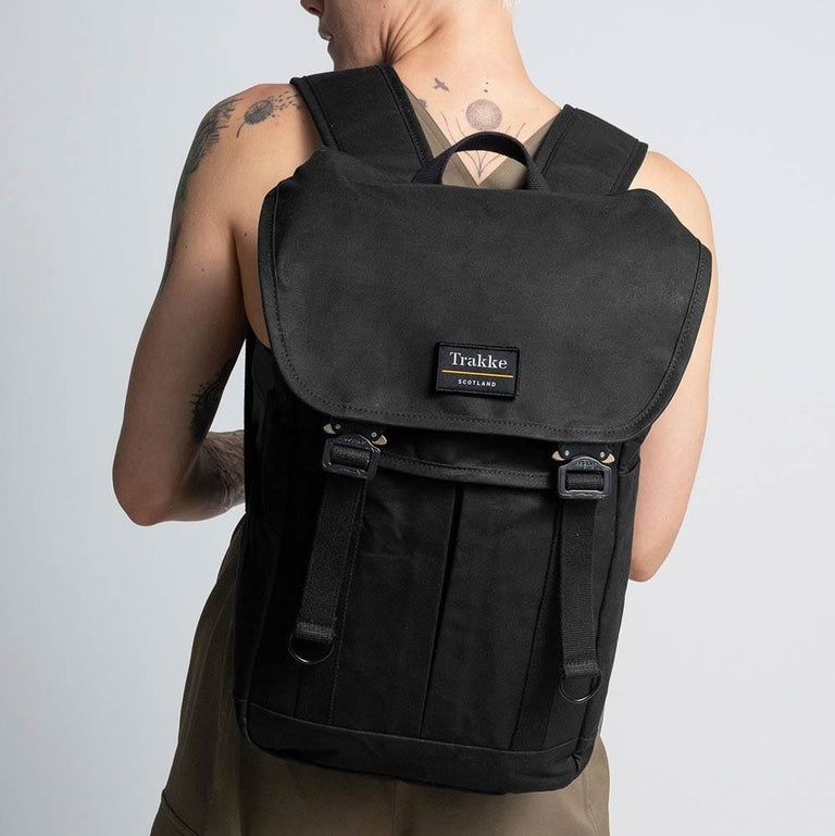 black canvas leather trekker backpack Trakke Bannoch 17 Litre Waxed Canvas Backpack Built to Last