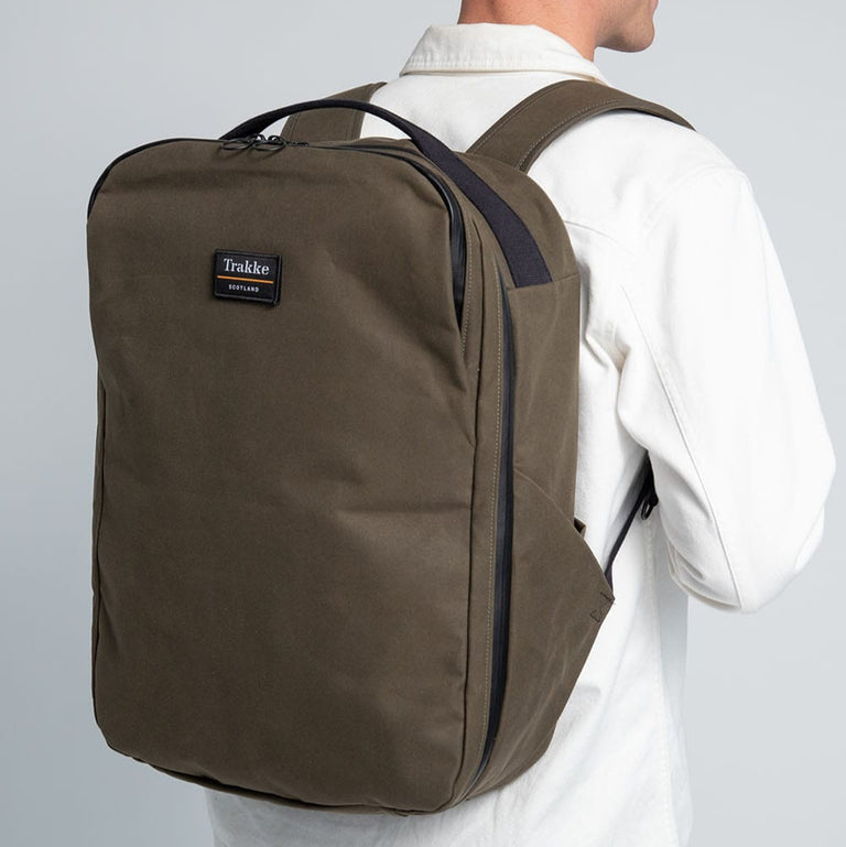 Trakke Storr 35L Travel Backpack Waxed Canvas Handmade in Britain Trakke Storr 35L Travel Backpack Waxed Canvas Handmade in Britain