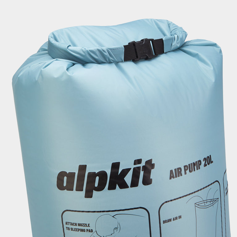 alpkit 20l air pump for sleeping mats in mercury rolltop