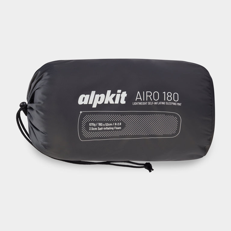 alpkit Airo 180 self inflating sleeping mat in black packed